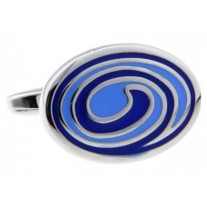 Swirl Design Blue Stoving Varnish Cufflinks 162509