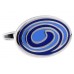 Swirl Design Blue Stoving Varnish Cufflinks 162509
