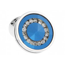 White Rhinestone With Painted Blue Background Cufflinks 157304