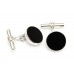 Sterling Silver Black Agate Cufflinks
