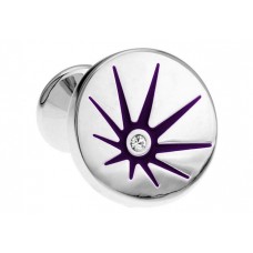 Purple Oil Painted With Single Zirconia Stone Cufflinks 158274