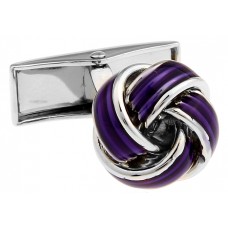 Purple And Silver Stoving Varnish Knot Cufflinks 151264