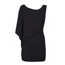 One Shoulder Drape Sleeve Dress