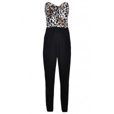 Leopard Print Bandeau Jumpsuit