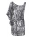 One Strap And Sleeve Gather Dress