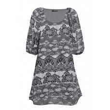 Lace Print Tunic Dress