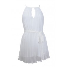 Keyhole Pleat Tie Dress