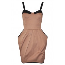 Contrast Trim Bodice Tulip Dress