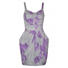 Cupped Tulip Style Floral Print Dress
