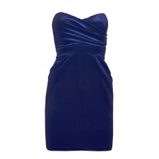 Asymmetric Velvet Bandeau Dress