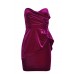 Velvet Asymmetric Pleat Bandeau Dress