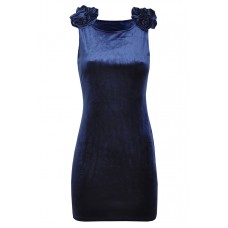 Velvet Shoulder Detail Dress