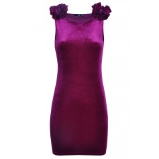 Velvet Shoulder Detail Dress