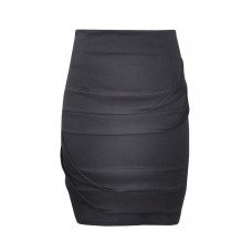 Pleated Stretch Pencil Skirt