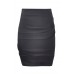 Pleated Stretch Pencil Skirt