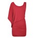 One Shoulder Drape Sleeve Dress