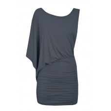 One Shoulder Drape Sleeve Dress