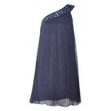 One Shoulder Jewelled Chiffon Dress