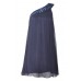 One Shoulder Jewelled Chiffon Dress