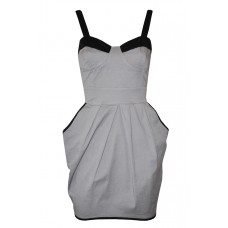 Contrast Trim Bodice Tulip Dress