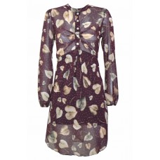 Leaf Print Tea Dress