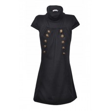 Brass Button Collar Dress
