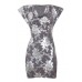 Floral Metallic Print Dress