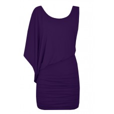 One Shoulder Drape Sleeve Dress