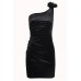 One Shoulder Ruffle Velvet Dress