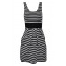 Striped Pleat Jersey Dress