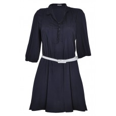 Belted 3/4 Sleeve Shirt Dress