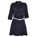 Belted 3/4 Sleeve Shirt Dress