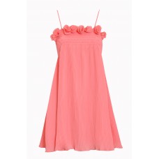 Pleat Chiffon Flower Detail Dress