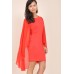 Tfnc Chiffon Cape Sleeve Dress