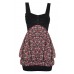 Layered Chiffon Rose Print Dress