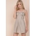Contrast Piping Pleat Dress