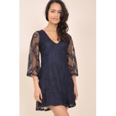 Tfnc Crochet Flare Mini Dress