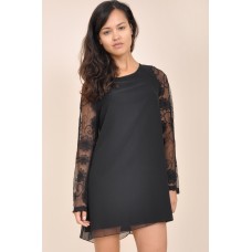 Tfnc Lace Sleeve Shift Dress