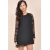 Tfnc Lace Sleeve Shift Dress