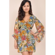 Tfnc Floral Flute Chiffon Dress