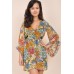 Tfnc Floral Flute Chiffon Dress
