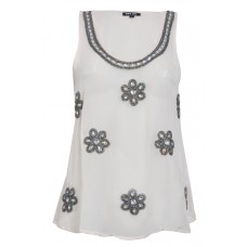 Tfnc Louisa Embellished Sheer Top