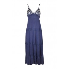 Bead Embellished Chiffon Maxi Dress