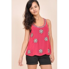 Tfnc Louisa Embellished Sheer Top
