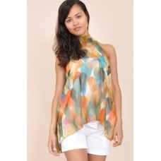 Tfnc Printed Halter Sheer Top