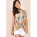 Tfnc Printed Halter Sheer Top