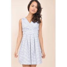 Cross-over Striped Dress