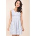 Cross-over Striped Dress