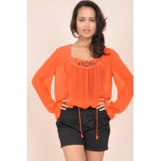 Tfnc Elite Crochet Sheer Top