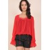 Tfnc Elite Crochet Sheer Top